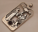 Two of Cups Tarot Card Pendant .925 Sterling Silver with Genuine Garnet - Love Union USA