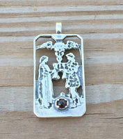 Two of Cups Tarot Card Pendant .925 Sterling Silver with Genuine Garnet - Love Union