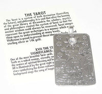 Star Tarot Card Pendant .925 Sterling Silver with natural Rainbow Moonstone gemstone USA
