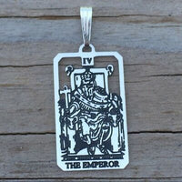 Sterling Silver Emperor Tarot Card Pendant - 4 in the Major Arcana