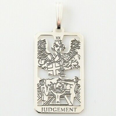 Judgement Tarot Card Pendant .925 Sterling Silver