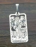 Temperance Tarot Card Pendant .925 Sterling Silver - small Temperance Tarot Jewelry