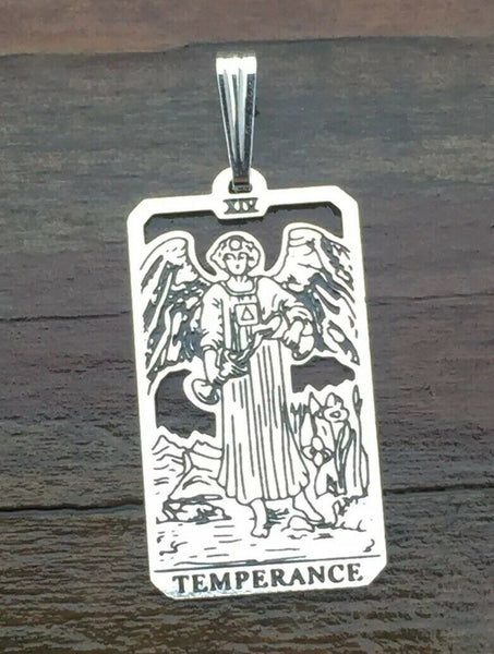 Temperance Tarot Card Pendant .925 Sterling Silver - small Temperance Tarot Jewelry