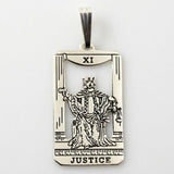 Justice Tarot Card Pendant .925 Sterling Silver