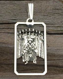 Nine of Cups Tarot Card Pendant .925 Sterling Silver - small Nine of Cups amulet