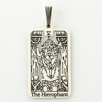 Hierophant Tarot card pendant solid .925 Sterling silver Hierophant jewelry