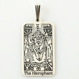 Hierophant Tarot card pendant solid .925 Sterling silver Hierophant jewelry