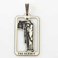 Hermit Tarot Card Pendant .925 Sterling Silver - solid silver Hermit Tarot Jewelry