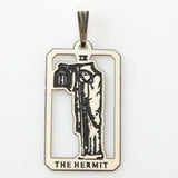 Hermit Tarot Card Pendant .925 Sterling Silver - solid silver Hermit Tarot Jewelry