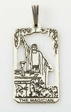 Magician Tarot Card Pendant .925 Sterling Silver - small Magician Tarot pendant USA