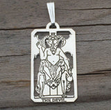 Devil Tarot Card Pendant Sterling Silver
