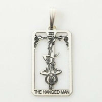Hanged Man Tarot Card Pendant .925 Sterling Silver - small Hang Man Amulet USA