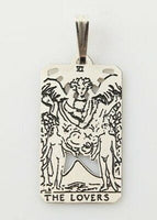 Lovers Tarot Card Pendant .925 Sterling Silver