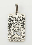 Lovers Tarot Card Pendant .925 Sterling Silver
