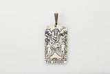 Lovers Tarot Card Pendant .925 Sterling Silver - small Lovers Tarot Amulet USA