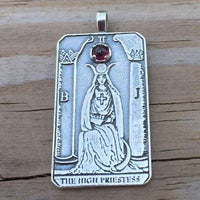 High Priestess Pendant with Garnet gemstone