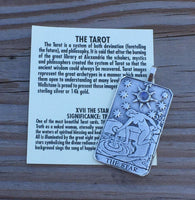 Star Tarot Card Pendant .925 Sterling Silver with natural Rainbow Moonstone gemstone