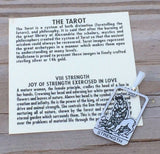 Strength Tarot Card Pendant .925 Sterling Silver - small Strength Tarot Amulet