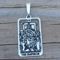 Emperor Tarot Card Pendant .925 Sterling Silver - small Emperor tarot card jewelry