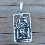 Emperor Tarot Card Pendant .925 Sterling Silver - small Emperor tarot card jewelry