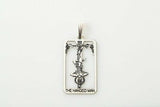 Hanged Man Tarot Card Pendant .925 Sterling Silver - small Hang Man Amulet USA