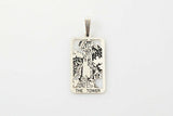 Tower Tarot Card Pendant .925 Sterling Silver - small Tower Tarot jewelry USA