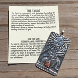 Sun Tarot Card Pendant Sterling Silver w/ Genuine Sunstone Prosperity Success