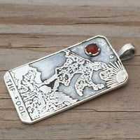 The Fool Tarot Card Pendant Sterling Silver