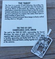 Two of Cups Tarot Card Pendant .925 Sterling Silver - Sacred Marriage Love Tarot Pendant