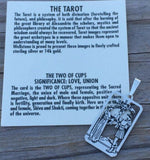 Two of Cups Tarot Card Pendant .925 Sterling Silver - Sacred Marriage Love Tarot Pendant