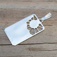 Sun Tarot Card Pendant solid .925 Sterling Silver - small Sun Tarot Jewelry USA