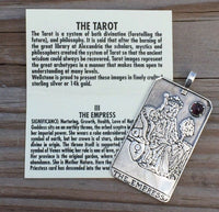 Empress Tarot Card Pendant .925 Sterling Silver w/ Natural Garnet gem Venus Love