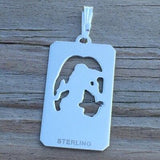 World Tarot Card Pendant solid .925 Sterling Silver - dainty World Tarot Card Amulet USA