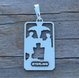 Two of Cups Tarot Card Pendant .925 Sterling Silver - Sacred Marriage Love Tarot Pendant USA