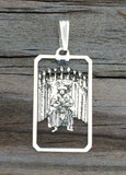 Nine of Cups Tarot Card Pendant .925 Sterling Silver - small Nine of Cups amulet Success and Victory USA