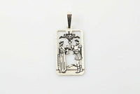 Two of Cups Tarot Card Pendant .925 Sterling Silver - Sacred Marriage Love Tarot Pendant USA