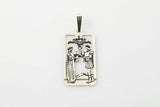 Two of Cups Tarot Card Pendant .925 Sterling Silver - Sacred Marriage Love Tarot Pendant USA