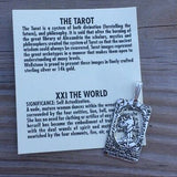 World Tarot Card Pendant solid .925 Sterling Silver - small World Tarot Card Amulet