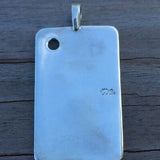 Ace of Pentacles Tarot Card Pendant .925 Sterling Silver w/ Natural Chrysocola gemstone