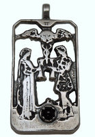 Two of Cups Tarot Card Pendant .925 Sterling Silver with Genuine Garnet - Love Union USA
