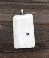 World Tarot Card Pendant .925 Sterling Silver w/ Genuine Turquoise gemstone USA