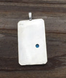 World Tarot Card Pendant .925 Sterling Silver w/ Genuine Turquoise gemstone USA