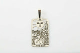 Sun Tarot Card Pendant solid .925 Sterling Silver - small Sun Tarot Jewelry USA
