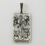 Temperance Tarot Card Pendant .925 Sterling Silver - small Temperance Tarot Jewelry USA