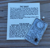 Moon Tarot Card Pendant .925 Sterling Silver w/ Natural Black Onyx gemstone