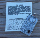 Moon Tarot Card Pendant .925 Sterling Silver w/ Natural Black Onyx gemstone