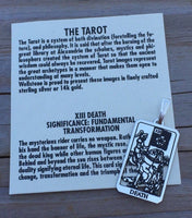 Death Tarot Card Pendant .925 Sterling Silver - Small Death Tarot Card pendant