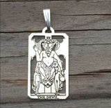 Devil Tarot Card Pendant Sterling Silver