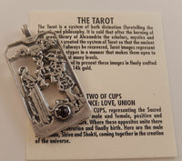 Two of Cups Tarot Card Pendant .925 Sterling Silver with Genuine Garnet - Love Union
