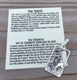 Strength Tarot Card Pendant .925 Sterling Silver - dainty Strength Tarot Amulet USA